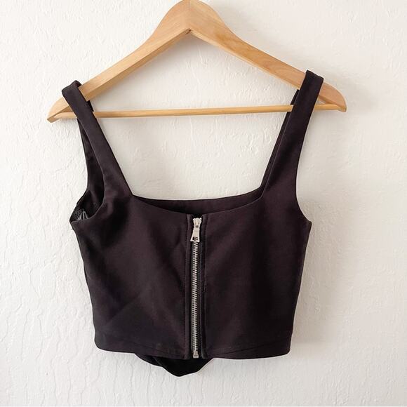 Tigermist | Black Lenna Square Neck Cropped Basic Everyday Corset - Picture 6 of 7